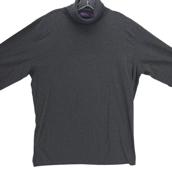 NWT RALPH LAUREN PURPLE LABEL Turtleneck Sweater Pullover Dark Gray Size LARGE - Picture 2 of 8